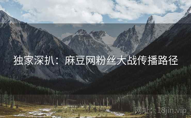 独家深扒：麻豆网粉丝大战传播路径