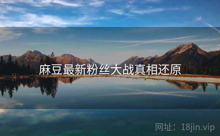 麻豆最新粉丝大战真相还原