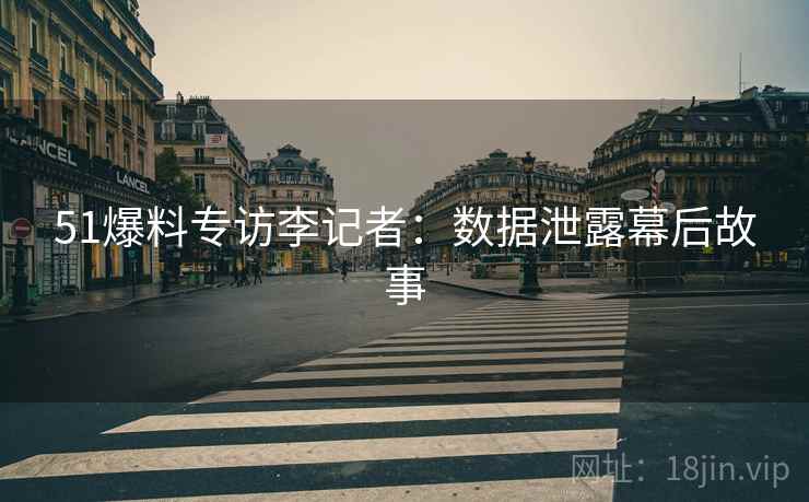 51爆料专访李记者：数据泄露幕后故事